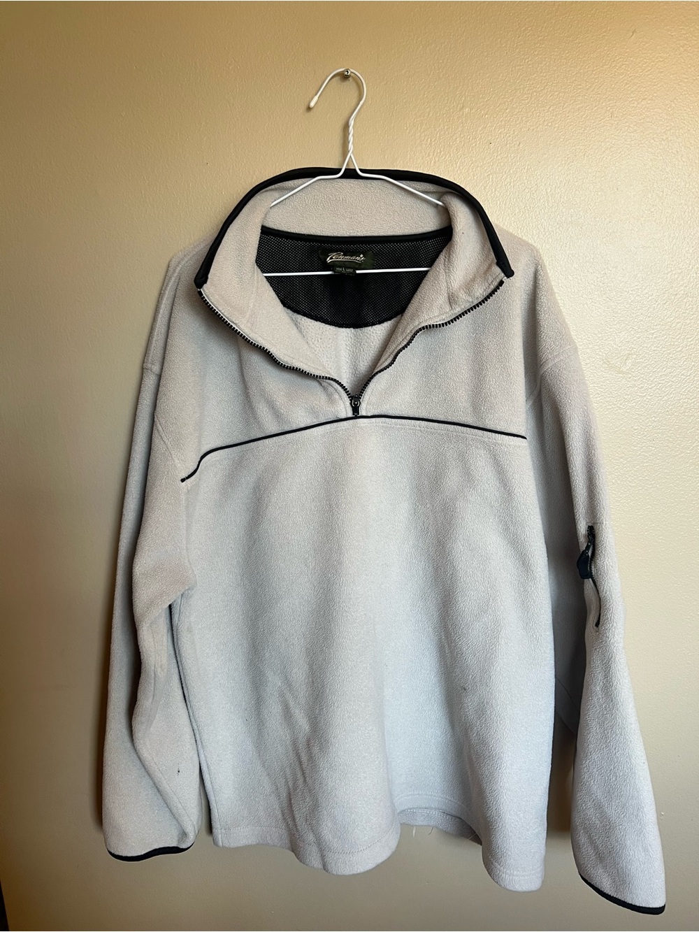 Light Gray Half-Zip Fleece Pullover - Unisex 3/4 zip